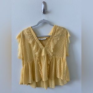 Zara Sheer Yellow Top